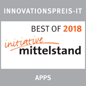 Unsere Dokumentationslösung mobiPlan wurde beim INNOVATIONSPREIS-IT mit dem Prädikat BEST OF 2018 in der Kategorie „Apps“ ausgezeichnet.