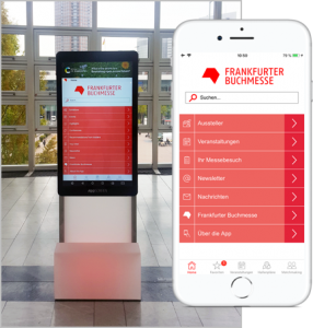 AppScreens auf der Frankfurter Buchmesse 2019 mit der Buchmesse App der Eyeled GmbH basierend auf eyeGuide