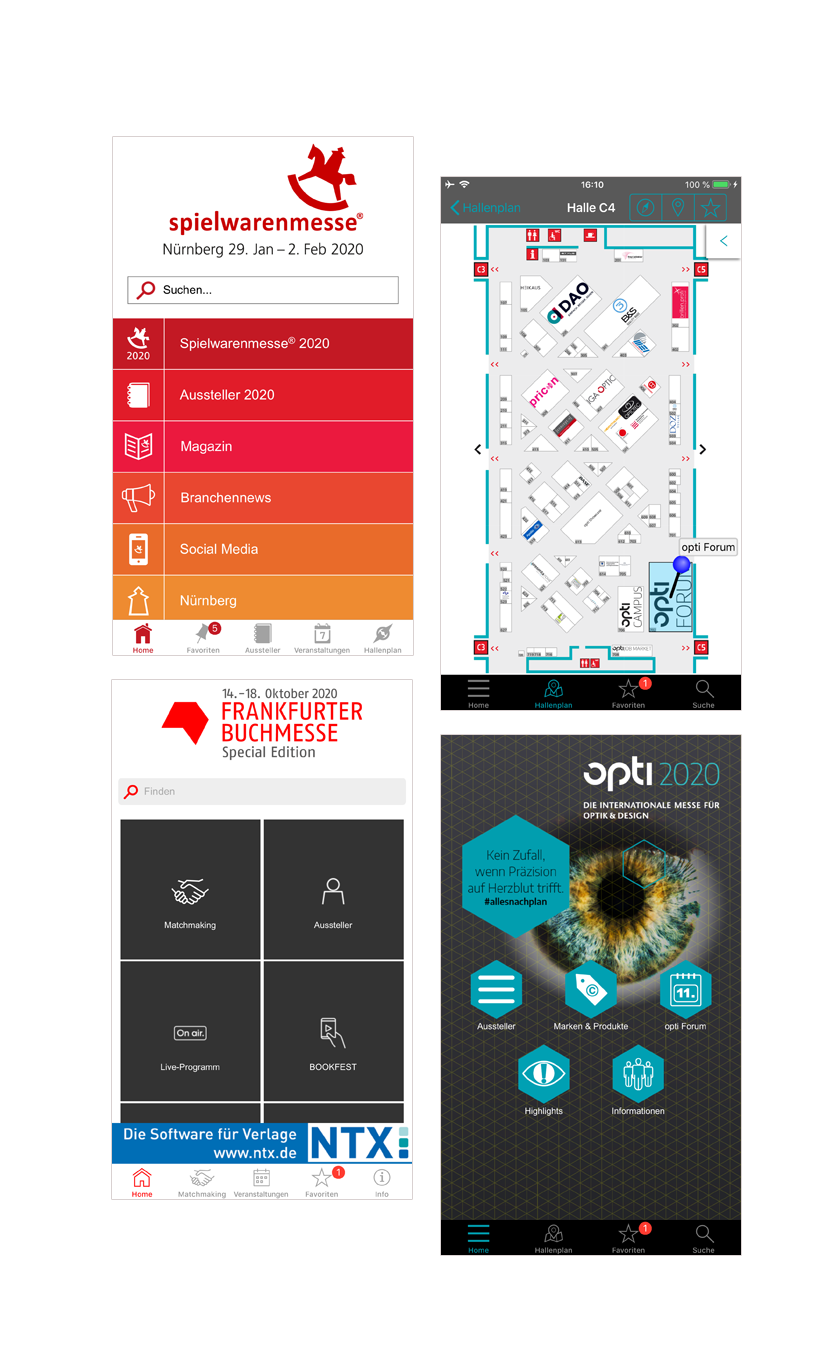Zusammenstellung Referenzen Messe-App basierend auf eyeGuide
